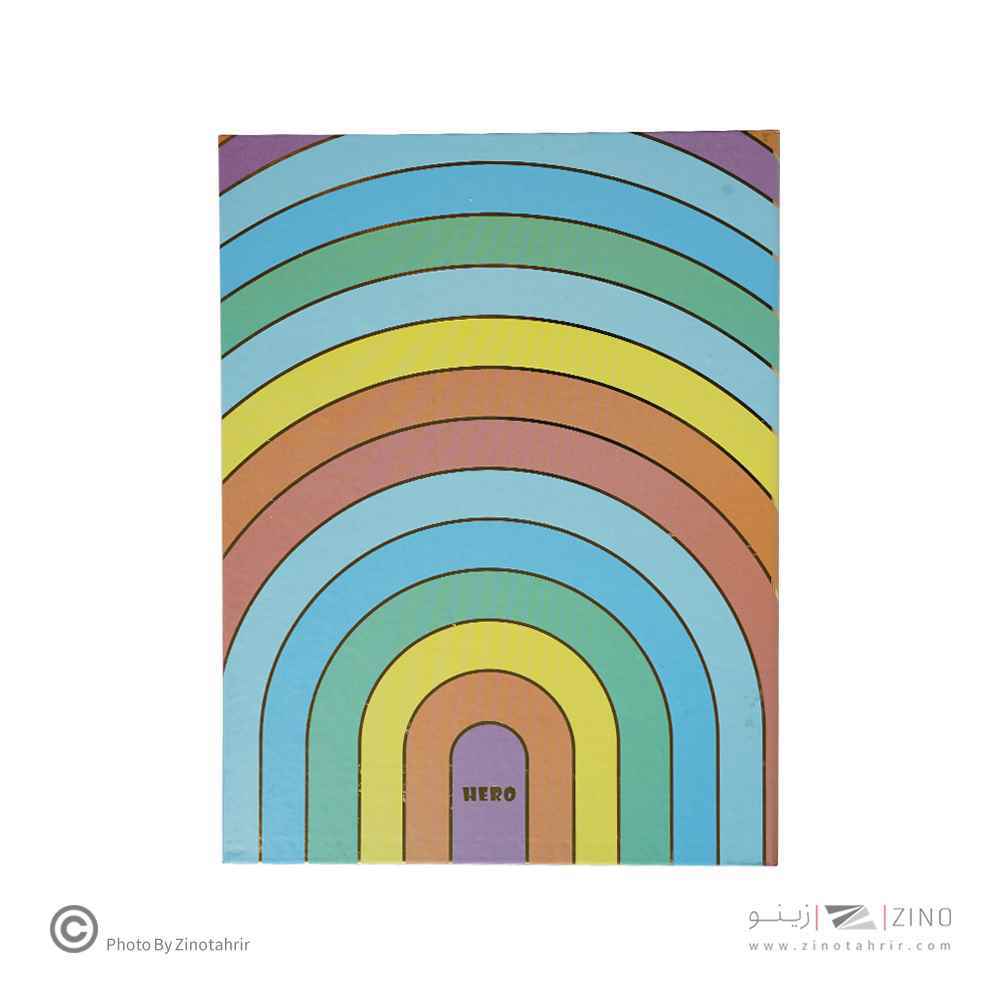 دفتر کلاسور26حلقه100برگ قفل فلز جلد سخت هیرو پاستلی طرح دار