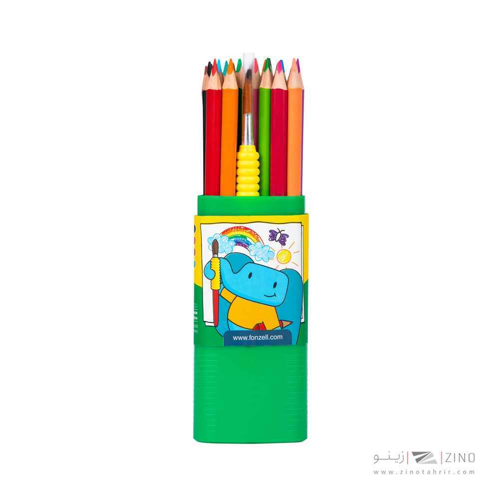 مدادرنگی24رنگ آبرنگی همراه با قلمو قوطی سه گوش طلقی فونزل کد685067/685069